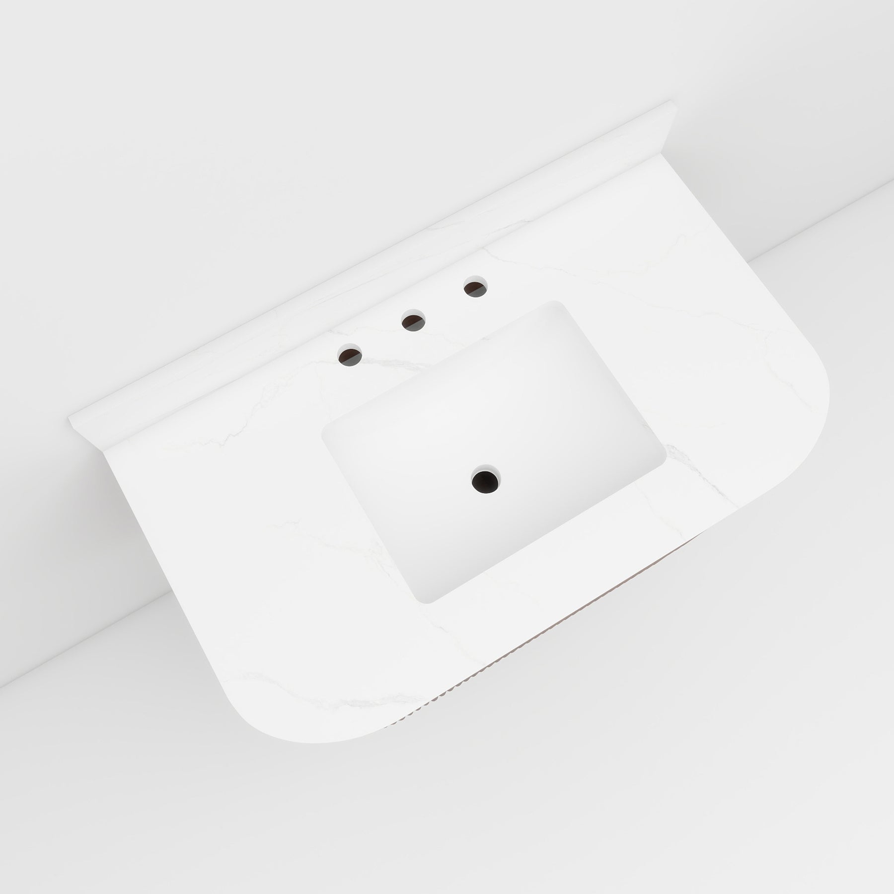 Cove 36" Wall-Mounted Single Bathroom Vanity with Curved Fluted Design