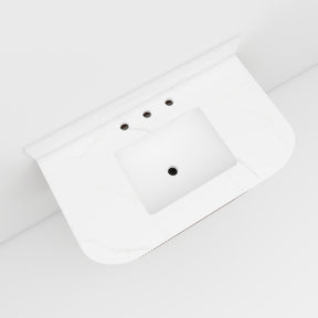 Cove 36" Wall-Mounted Single Bathroom Vanity with Curved Fluted Design