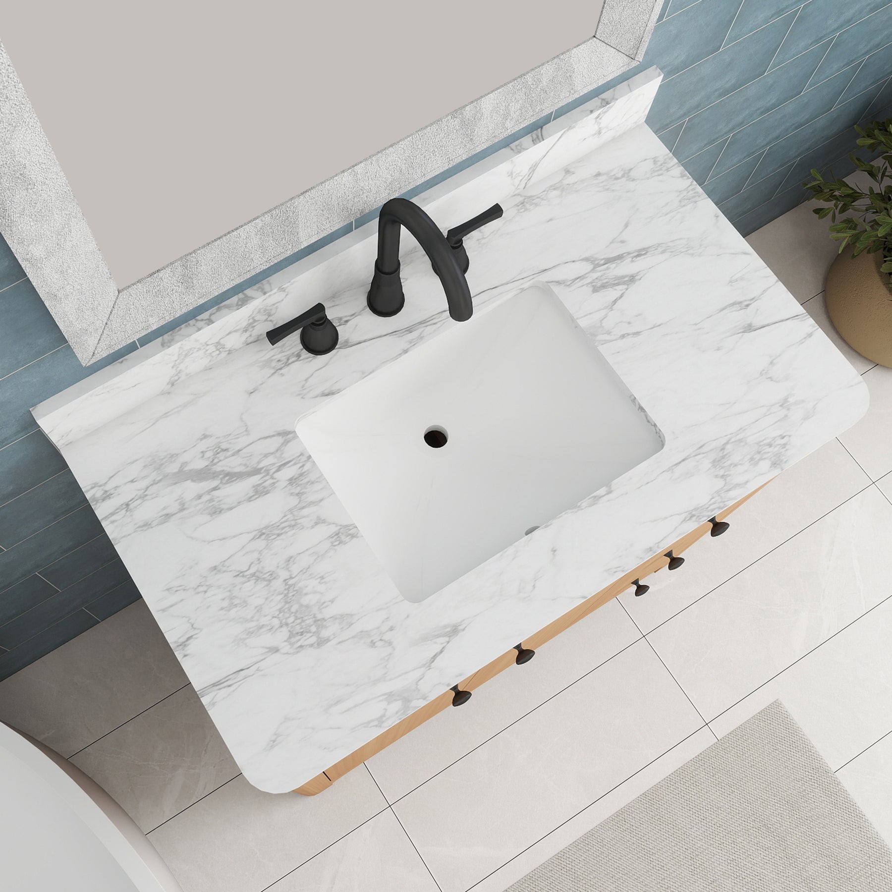 Canyon 36" Freestanding Single Vanity Cabinet with Curved Design