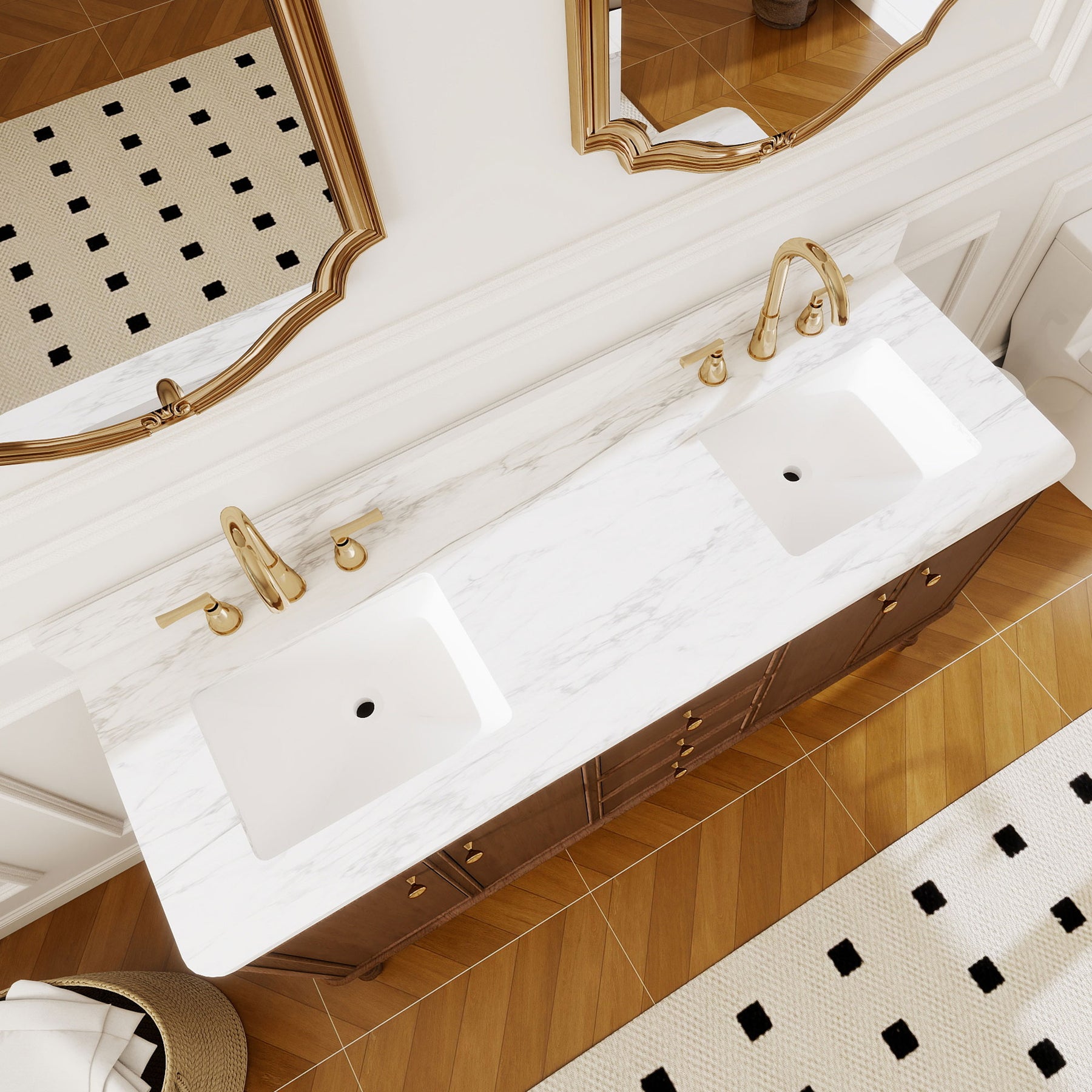 Verve 60" Freestanding Double Vanity Cabinets with Wall Mounted Options
