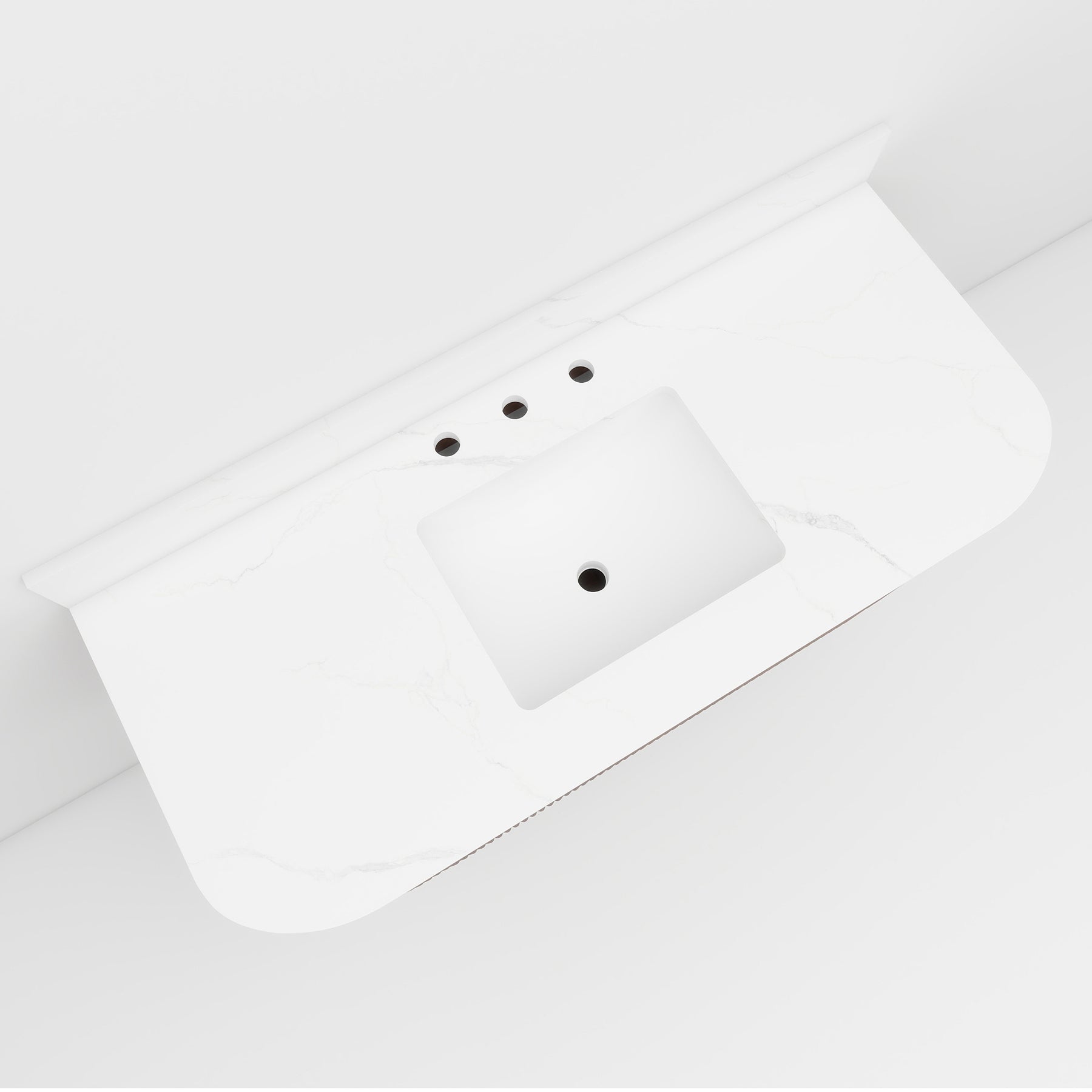 Cove 48" Wall-Mounted Single Sink Bathroom Vanity with Curved Fluted Design
