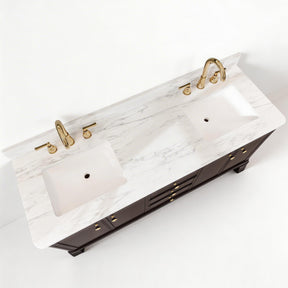 Verve 60" Freestanding Double Vanity - Bath Cabinet with Solid Wood, Artificial Stone Top(Assembled)