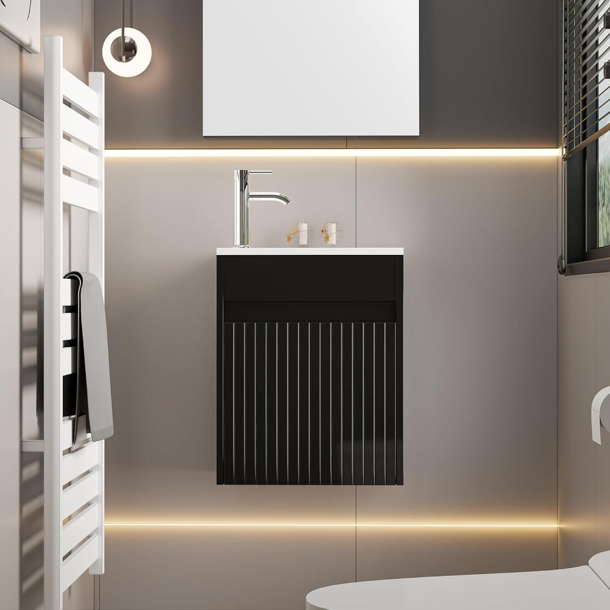 Rec 16" Wall Mounted Bathroom Vanity Combo with Single Undermount Sink