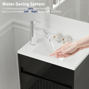 Rec 16" Wall Mounted Bathroom Vanity Combo with Single Undermount Sink
