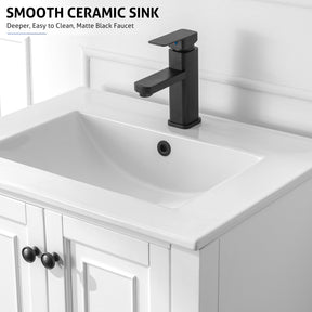 Retro 24" Freestanding Bathroom Vanity Combo with Single Undermount Sink