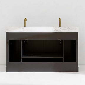 Opuluxe 60" Freestanding Double Vanity Cabinets with Curved Design