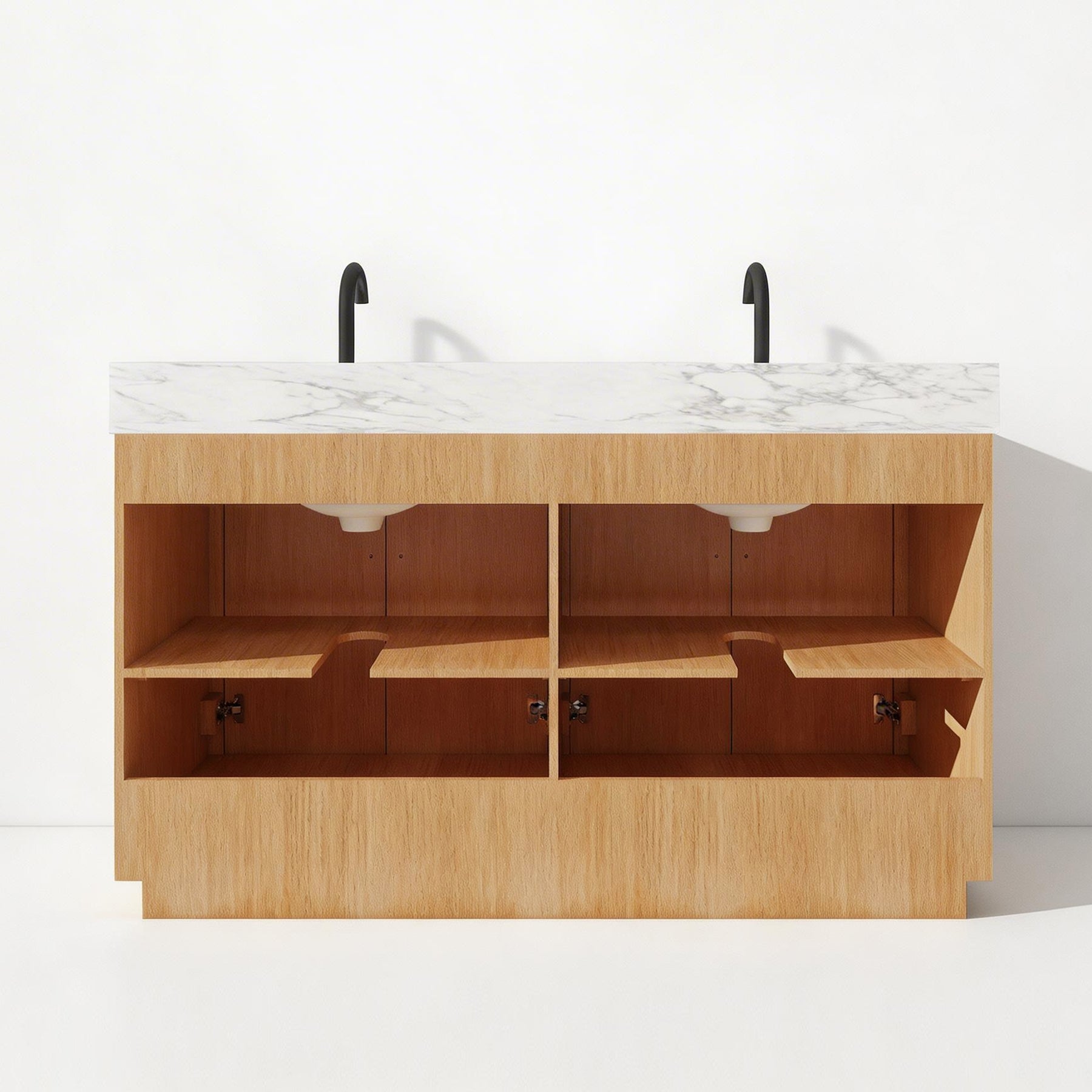 Zoom 60" Freestanding Double Vanity Cabinets with Chevron Pattern