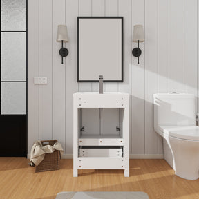Modern 24’’ RTA Freestanding Vanity Cabinet Base with Larger Storage Room (Countertop & Sink Not Included) 浴室柜