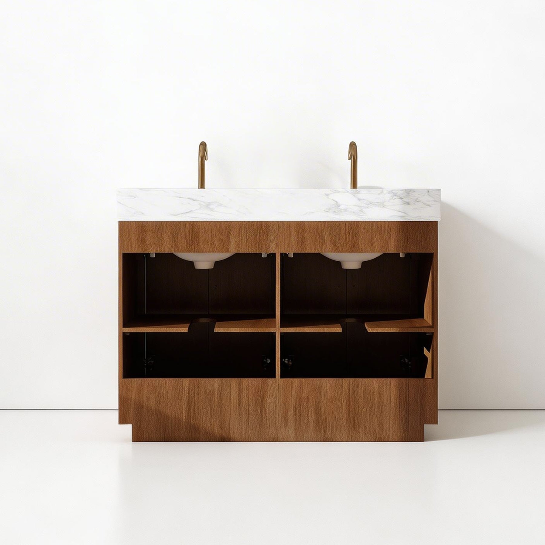Zoom 48" Freestanding Double Vanity Cabinets with Chevron Pattern