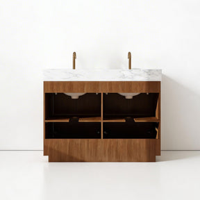 Zoom 48" Freestanding Double Vanity Cabinets with Chevron Pattern
