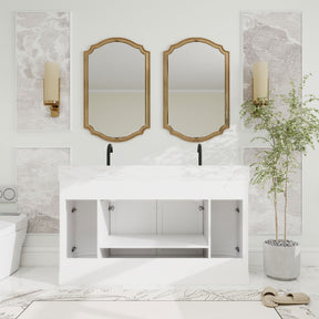 Opuluxe 60" Freestanding Double Vanity Cabinets with Curved Design