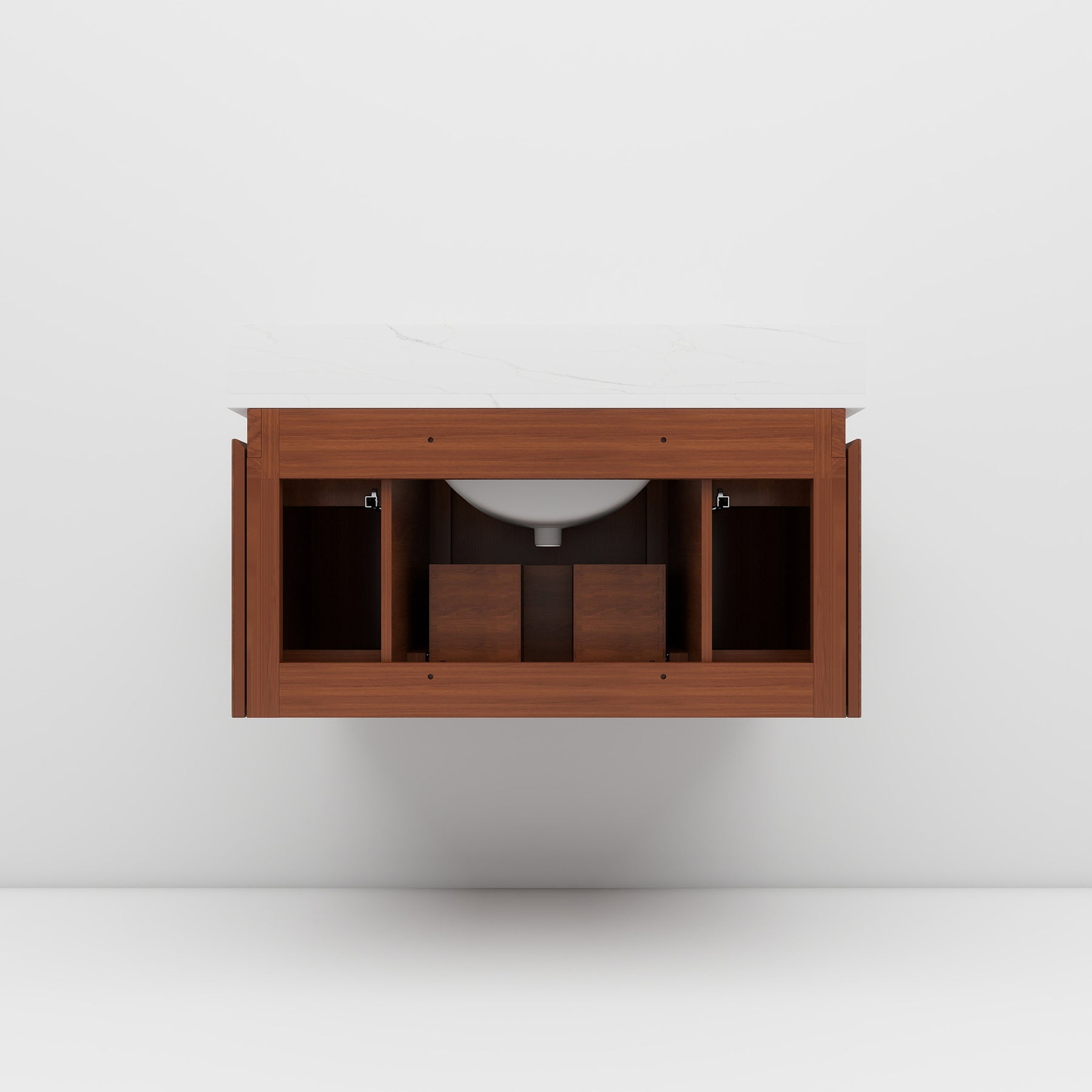 Cove 36" Wall-Mounted Single Bathroom Vanity with Curved Fluted Design