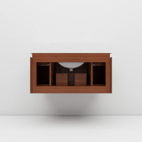 Cove 36" Wall-Mounted Single Bathroom Vanity with Curved Fluted Design