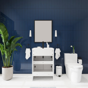 Waterfall 24’’ RTA Freestanding Vanity Cabinet Base with Vertical Striped Decor (Countertop & Sink Not Included) 浴室柜