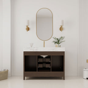 Canyon 48" Freestanding Single Vanity Cabinet with Curved Design