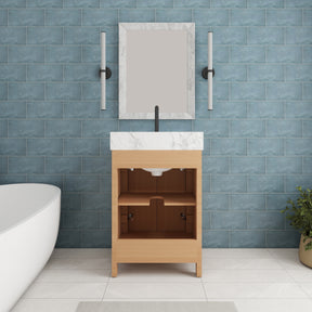 Canyon 24" Freestanding Single Vanity Cabinet with Curved Design