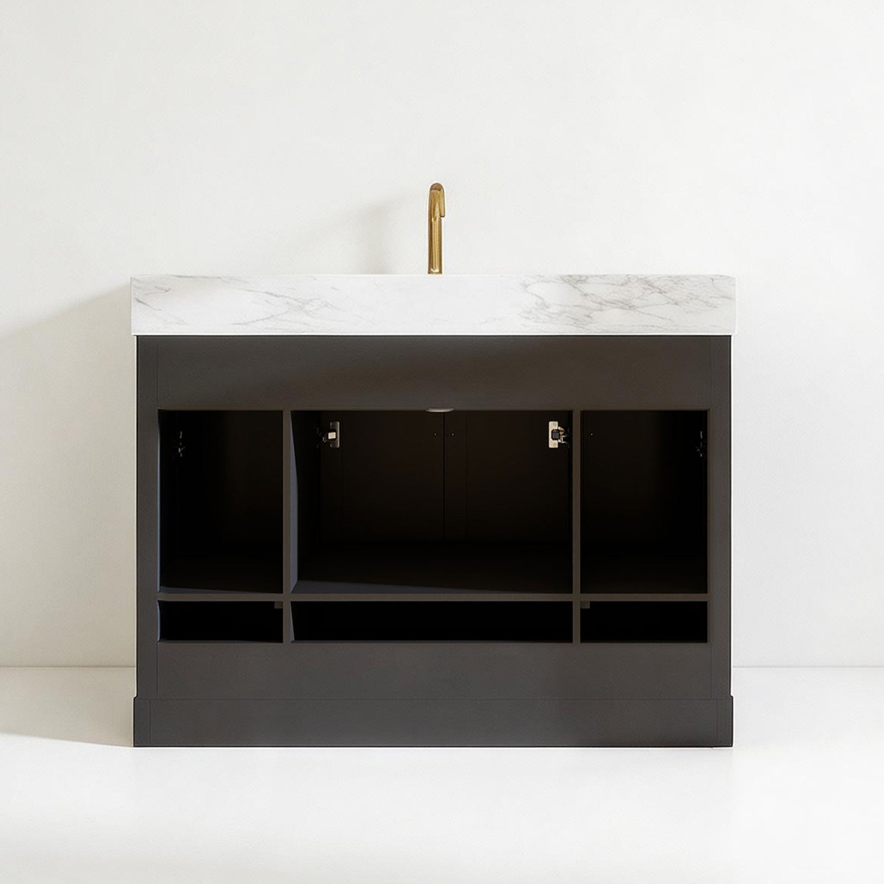 Opuluxe 48" Freestanding Single Vanity Cabinets with Curved Design