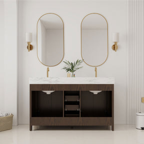 Canyon 60" Freestanding Double Vanity Cabinets with Curved Design