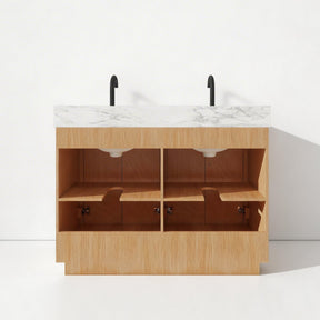 Zoom 48" Freestanding Double Vanity Cabinets with Chevron Pattern