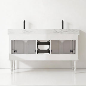 Elara 60" Freestanding Double Vanity Cabinets with Solid Wood Legs