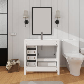 Modern 36’’ RTA Freestanding Vanity Cabinet Base with Larger Storage Room (Countertop & Sink Not Included) 浴室柜