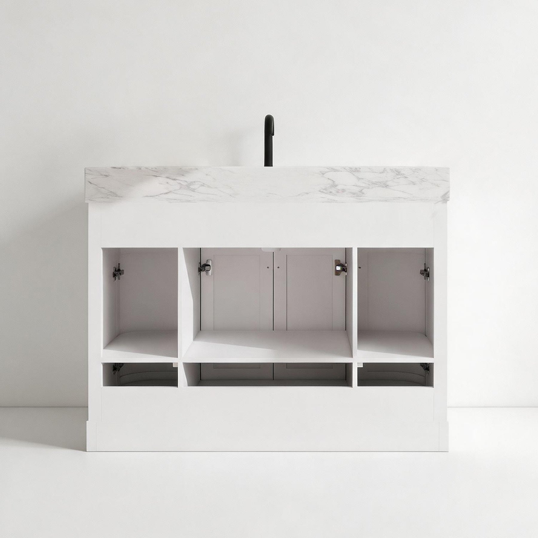 Opuluxe 48" Freestanding Single Vanity Cabinets with Curved Design