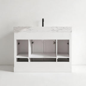 Opuluxe 48" Freestanding Single Vanity Cabinets with Curved Design