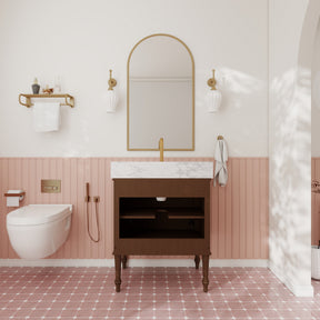 Verve 30" Freestanding Single Vanity – Bath Cabinet with Solid Wood, Artificial Stone Top (2 Doors, Assembled)