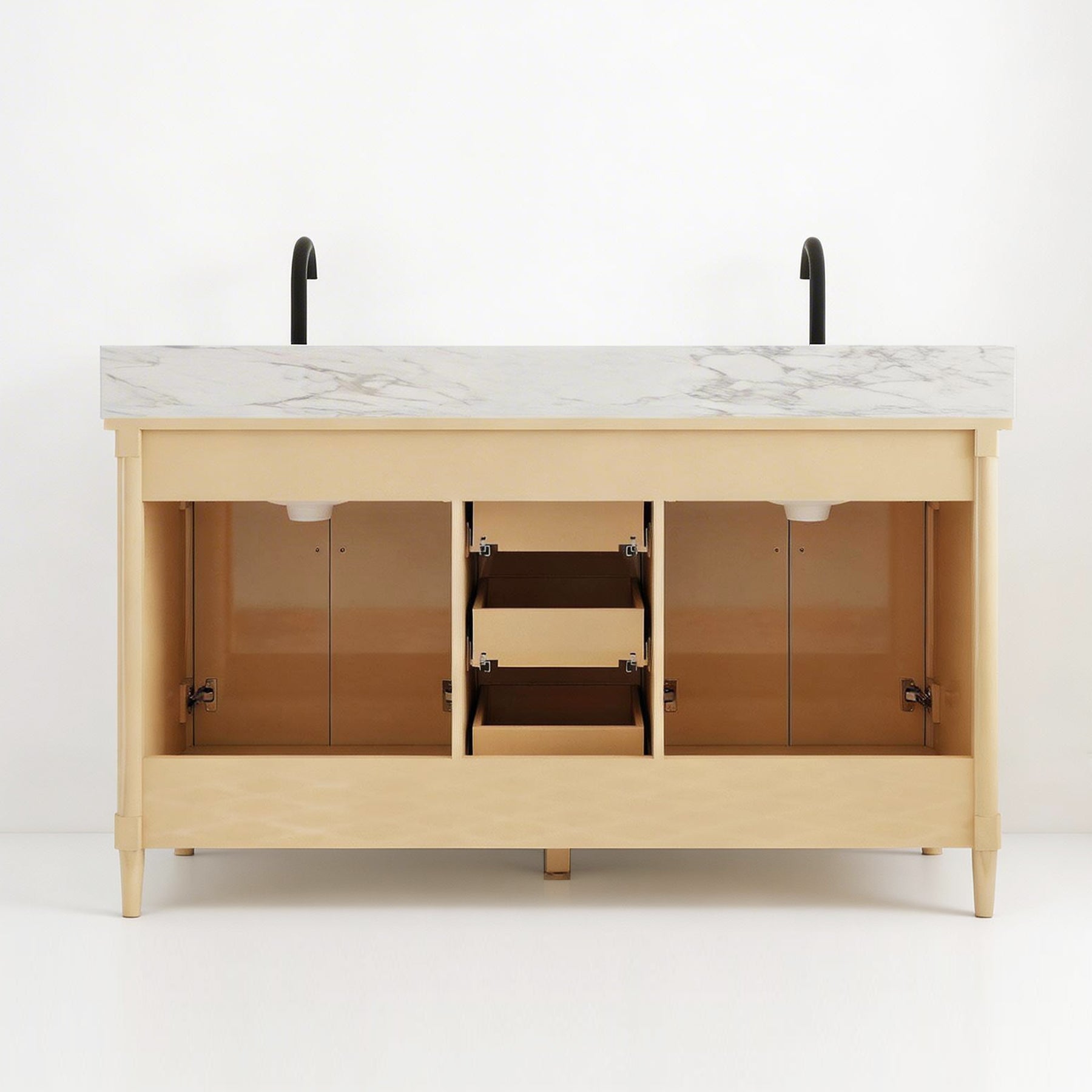 Vantara 60" Freestanding Double Vanity Cabinets with Fluted Texture