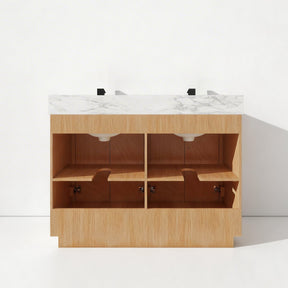 Zoom 48" Freestanding Double Vanity Cabinets with Chevron Pattern