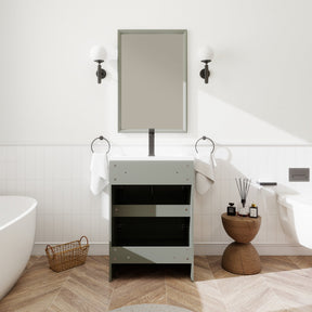 Waterfall 24’’ RTA Freestanding Vanity Cabinet Base with Vertical Striped Decor (Countertop & Sink Not Included) 浴室柜