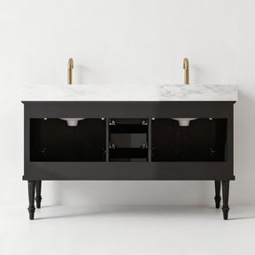 Elara 60" Freestanding Double Vanity Cabinets with Solid Wood Legs