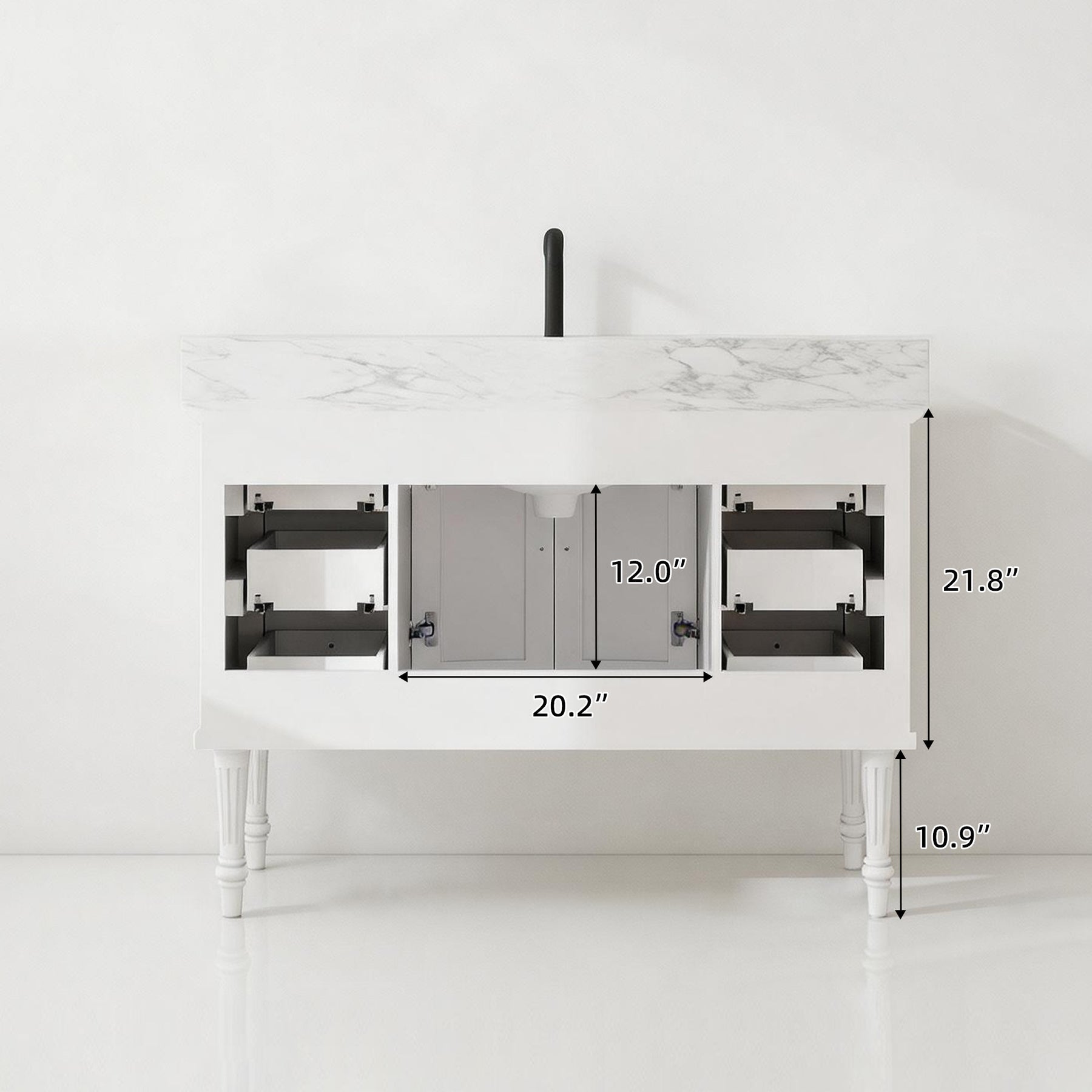 Elara 48" Freestanding Single Vanity  Cabinets with Solid Wood Legs