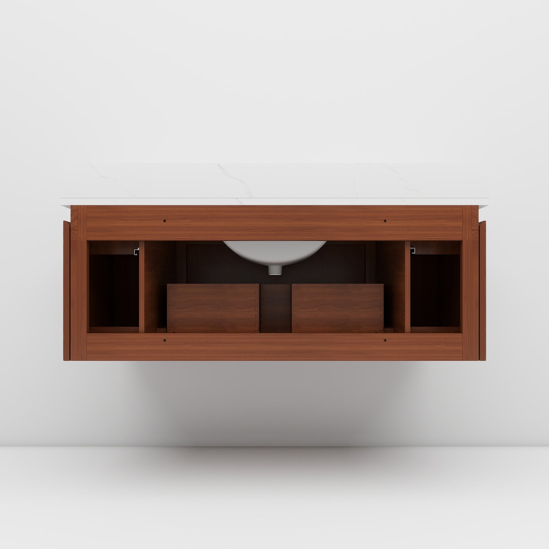 Cove 48" Wall-Mounted Single Sink Bathroom Vanity with Curved Fluted Design