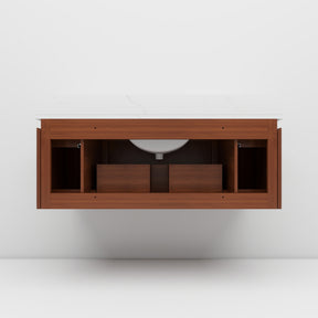 Cove 48" Wall-Mounted Single Sink Bathroom Vanity with Curved Fluted Design