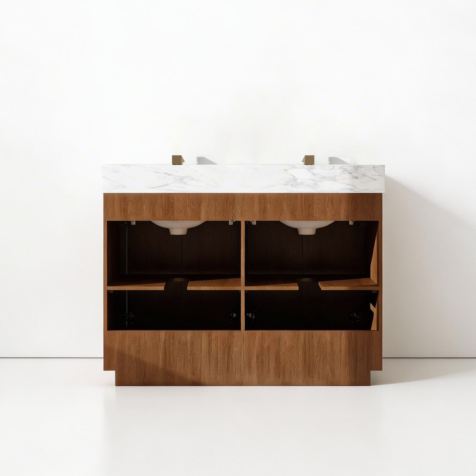 Zoom 48" Freestanding Double Vanity Cabinets with Chevron Pattern