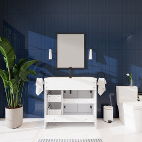 Waterfall 36’’ RTA Freestanding Vanity Cabinet Base with Vertical Striped Decor (Countertop & Sink Not Included) 浴室柜