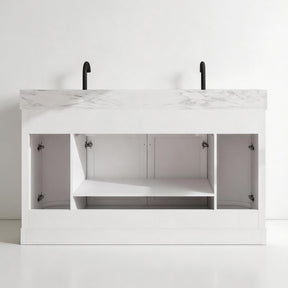 Opuluxe 60" Freestanding Double Vanity Cabinets with Curved Design
