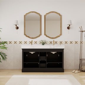 Acro 60" Freestanding Double Vanity Cabinets with Arch Feet