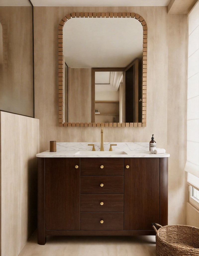 Warm Wood Tone Bathroom