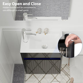 Rec 16" Wall Mounted Bathroom Vanity Combo with Single Undermount Sink