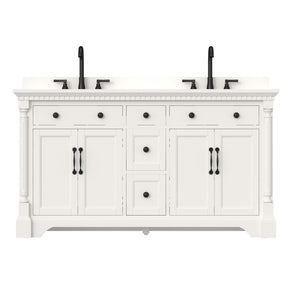 Acro 60" Freestanding Double Vanity Cabinets with Arch Feet