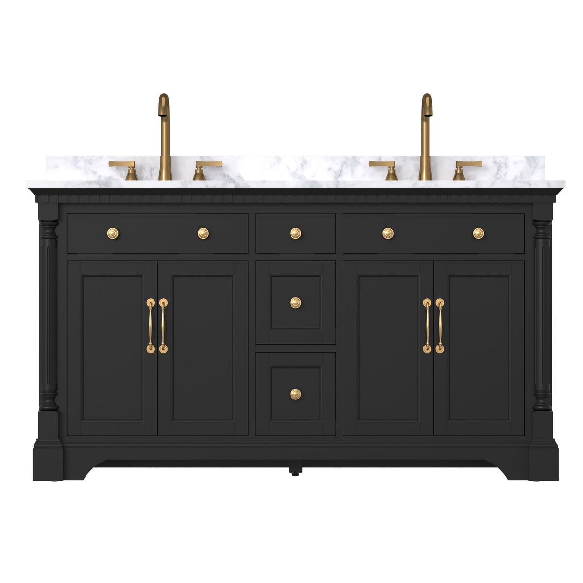 Acro 60" Freestanding Double Vanity Cabinets with Arch Feet