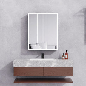 CM-004 24" LED Medicine Cabinet Mirror in Aluminum (with Hand-Scan Sensor)