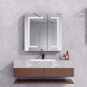 CM-005B 30" LED Medicine Cabinet Mirror in Aluminum (with Charging Ports)