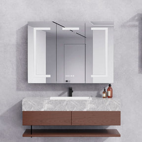 CM-005C 42" Large LED Medicine Cabinet Mirror in Aluminum (with Charging Ports)