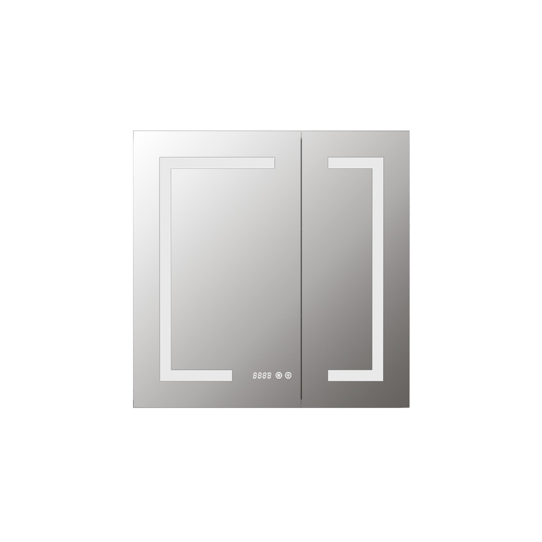 CM-005B 30" LED Medicine Cabinet Mirror in Aluminum (with Charging Ports)