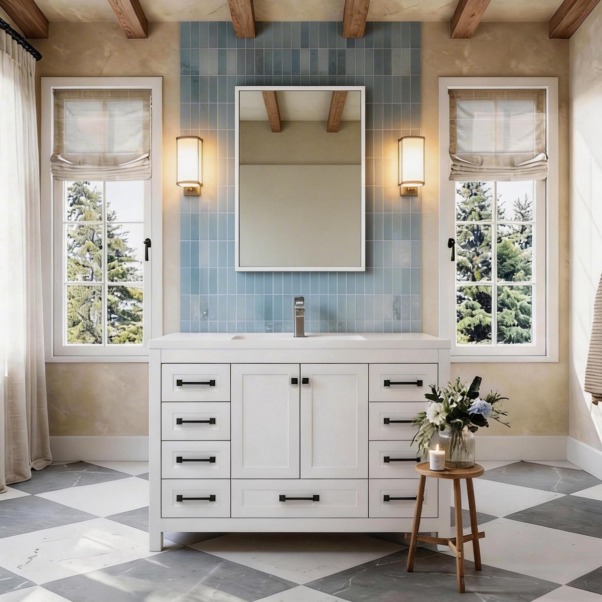 CM-004 24" LED Medicine Cabinet Mirror in Aluminum (with Hand-Scan Sensor)