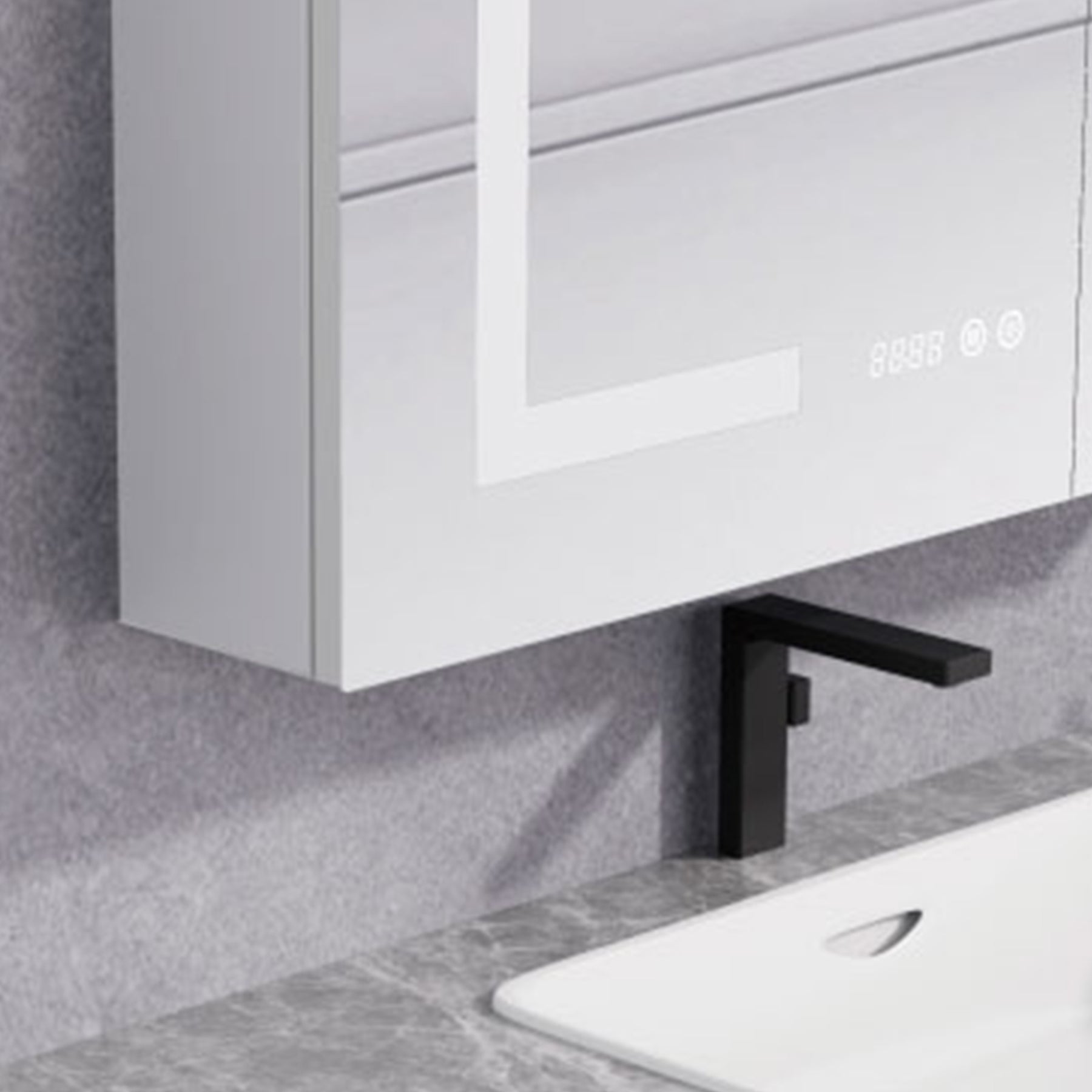 CM-005B 30" LED Medicine Cabinet Mirror in Aluminum (with Charging Ports)