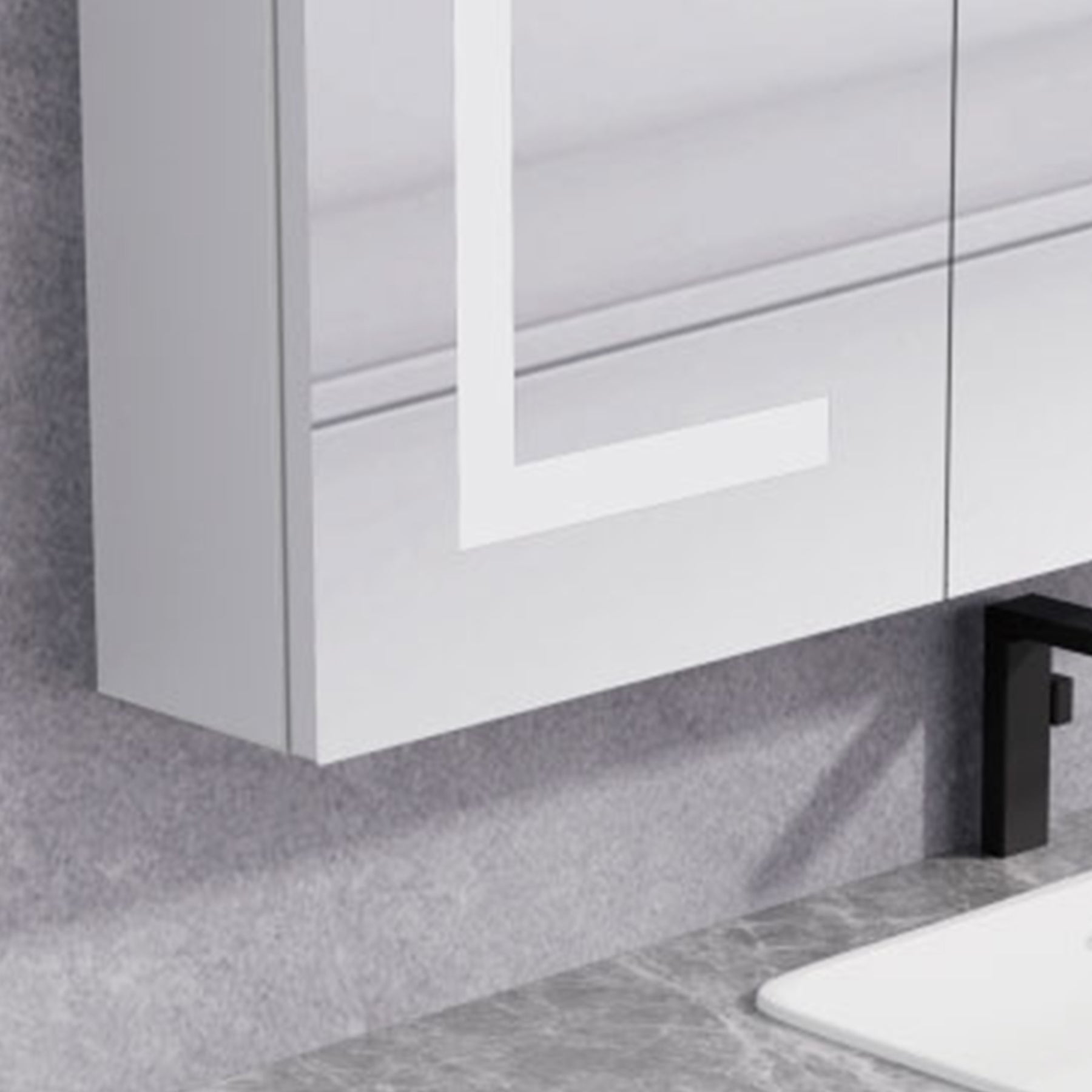 CM-005C 42" Large LED Medicine Cabinet Mirror in Aluminum (with Charging Ports)